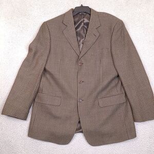 Vtg Vito Rufolo Italy Wool Brown Blazer 46 L Sport Coat Suit‎ Jacket 3 Button